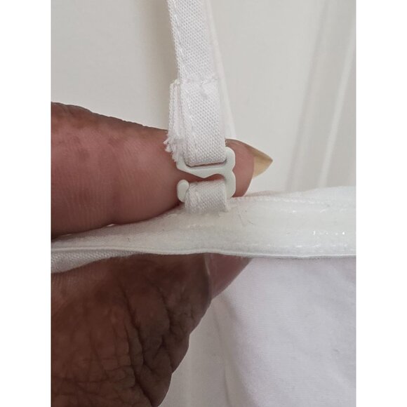 A NEW DAY White Pleated Spaghetti Strap Midi Dress Smocked Back Size 10 - Picture 8 of 13